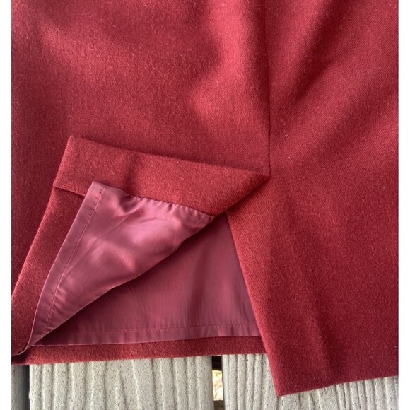 J.Crew No. 2 Pencil Skirt Wool 100% Red Wine Size 00 Rich Jewel Tone Preppy - Picture 10 of 12
